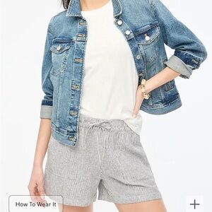 Jcrew linen blend striped short